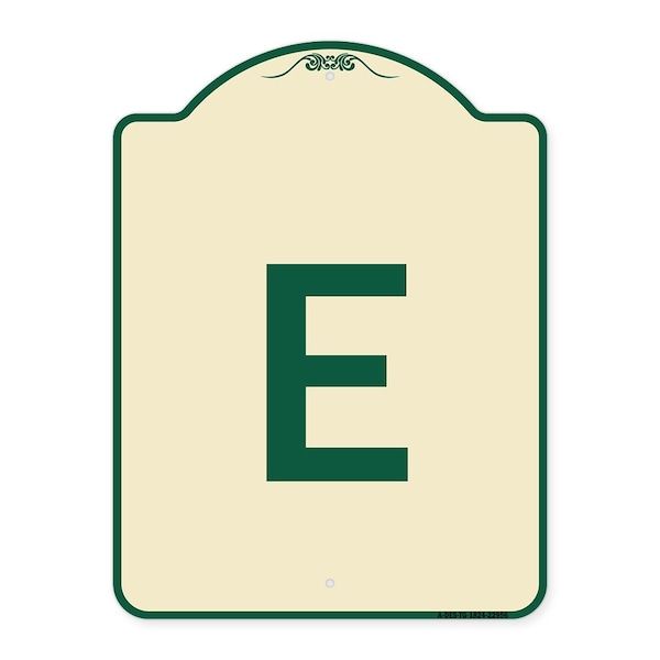 Signmission Designer Series Sign W/ Letter E, Tan & Green Heavy-Gauge Aluminum Sign, 24" x 18", TG-1824-22956 A-DES-TG-1824-22956 - main